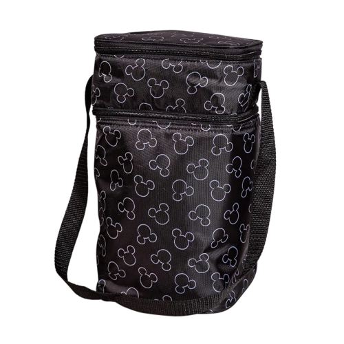 J.L. Childress Disney Baby 6 Bottle Cooler - Baby Bottle & Food Bag - Ice Pack Included - 2 Compartments - Insulated & Leak Proof Bottle Bag - Breastmilk Cooler Bag for Travel - Mickey Black