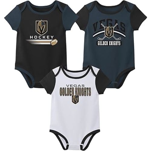 Outerstuff NHL Teams Newborn Baby and Infant Short Sleeve Bodysuit Variety 3-Pack (0-18m)