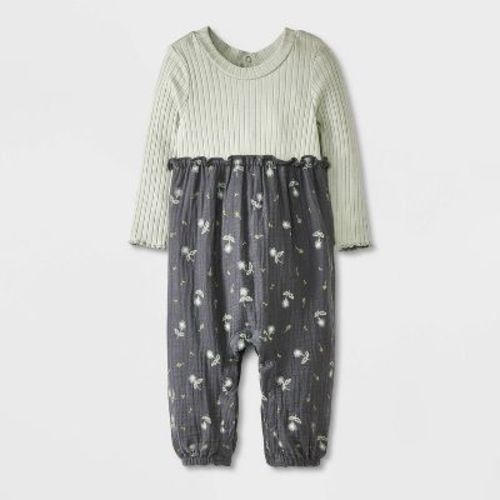 Grayson Mini Baby Girls' Ditsy Floral Long Leg Romper - Brown 3-6m