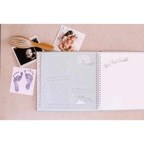 Lucy Darling Baby Memory Book – Celestial Skies | Luxury Baby First Year Book & Photo Album | Gender Neutral Keepsake Journal for Milestones, Memories & Photos | Thoughtful Pregnancy Gift