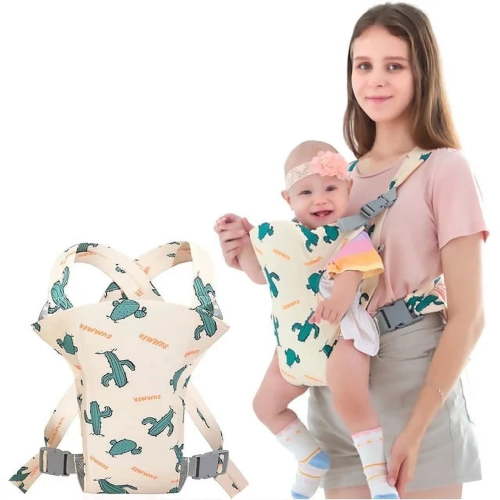 BABYLTRL 4 in 1 Baby Carrier, Ergonomic Adjustable Wrap, Breathable Cotton for Newborns and Toddlers up to 33 lbs