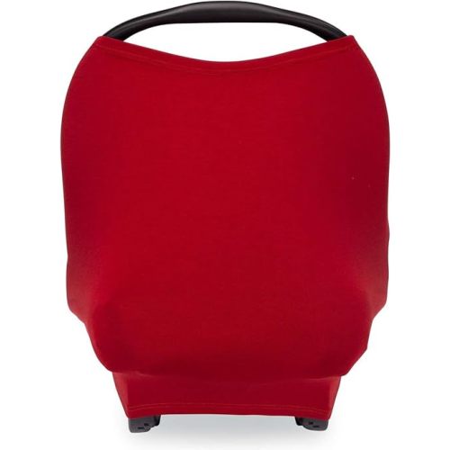Parker Baby 4 in 1 Car Seat Cover for Girls and Boys - Stretchy Carseat Canopy, Nursing Cover, Grocery Cart Cover, High Chair Cover - “Cherry”