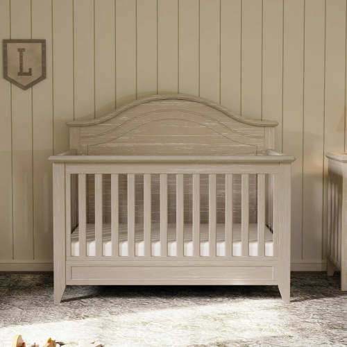 Monogram by Namesake Barrow Rustic 4-in-1 Convertible Curve Top Crib – Twinkle Twinkle Little One - Sandbar Color