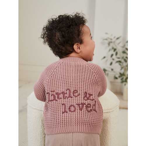 Next | Pink Embroidered Baby Knitted Cardigan