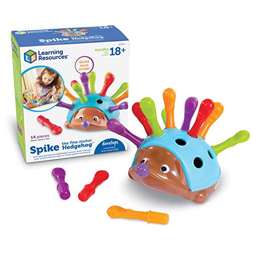 Learning Resources Spike The Fine Motor Hedgehog, Toddler Learning Toys, Fine Motor and Sensory Toys, Kids Easter Basket Stuffers, Ages 18+ Months,14 Pieces
