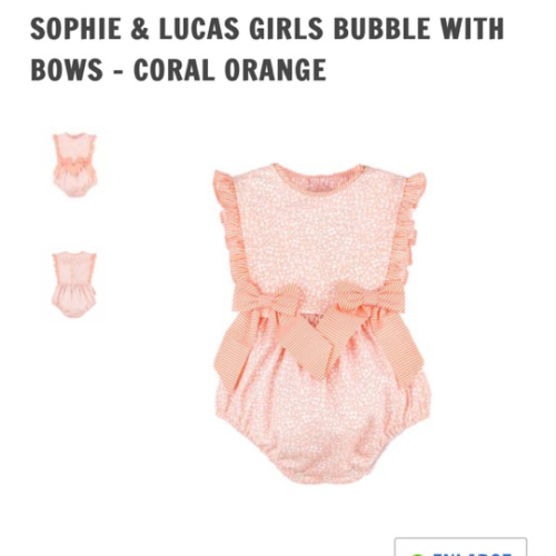The Best Dressed Child Boutique-
Sophie & Lucas Girls Bubble with Bows - Coral Orange