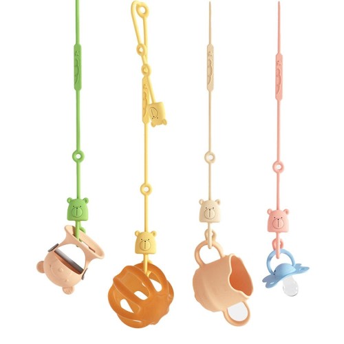 2pcs Toy Holder For Baby Stroller No Drop Baby Toy Holder Silicone Strap