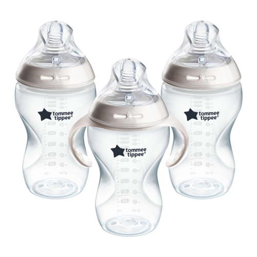 Tommee Tippee Baby Bottles, Natural Start Anti-Colic Baby Bottle with Medium Flow Breast-Like Nipple, 11oz, 3m+, Self-Sterilizing, Baby Feeding Essentials