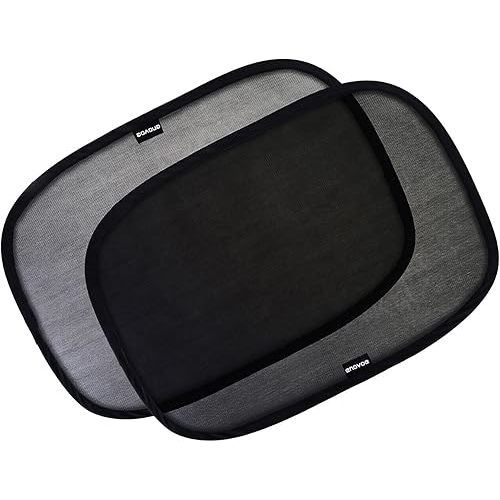 Enovoe Car Window Shades for Baby (4 Pack) - 21"x14" - Sun Shade Blocker, Cling - Glare Shield and UV Rays Protection for Your Child - Side Window Screens for SUV- Mesh Window Shades for car Baby