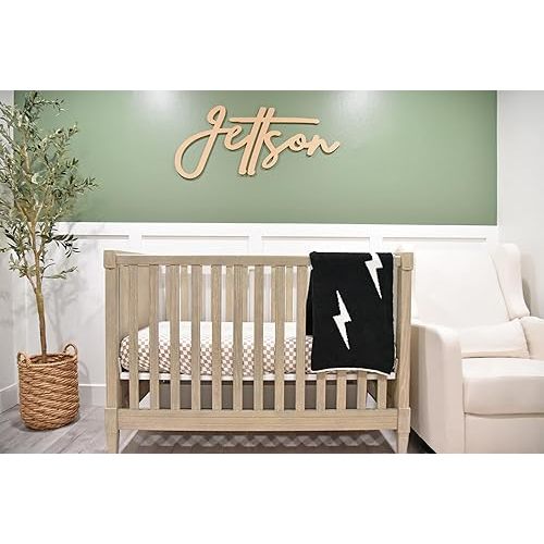 Lightning Bolt Baby Blanket 28"x40" with Leather Patch - Soft Knitted Throw for Crib or Stroller - Receiving Blanket/Newborn Nursery Gift Essential for Toddler, Infant or Kids (Black/White)