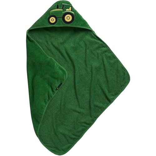 John Deere Baby Boys' Tractor Hooded Towel, Green, One Size