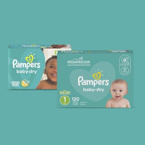 Pampers Baby Dry Diapers - (Size 1 & 2)