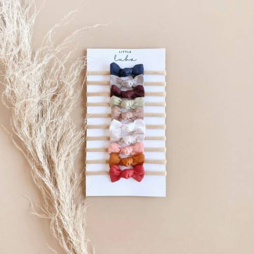 Newborn bow set, knotted headbands, Headband bow set, baby mini bows, bow set, baby headband set, bow headband set, mini baby bow headbands