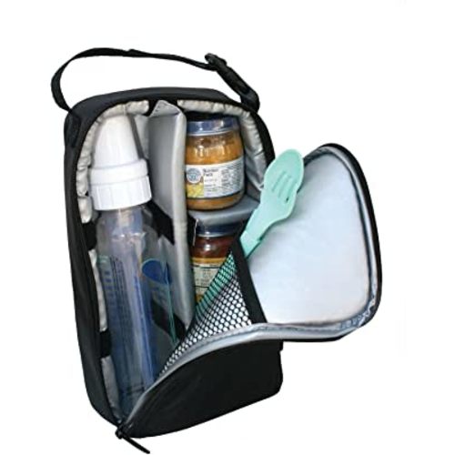 J.L. Childress Pack 'N Protect Cooler - Insulated Bag for Glass Baby Bottles & Food Containers - Dividers & Shelves - Insulated & Leak Proof Bottle Bag - Breastmilk Cooler Bag for Travel - Black