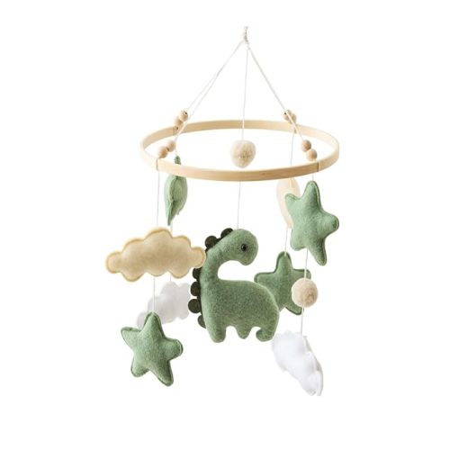 GOODMOM Dinosaur Baby Crib Mobile | Boys Nursery Decoration | Wooden Mobile for Crib | Dinosaur Nursery Mobile Theme | Newborn Baby Stuff | Baby Shower Gift for Boys & Girls | Easy Assembly & Durable