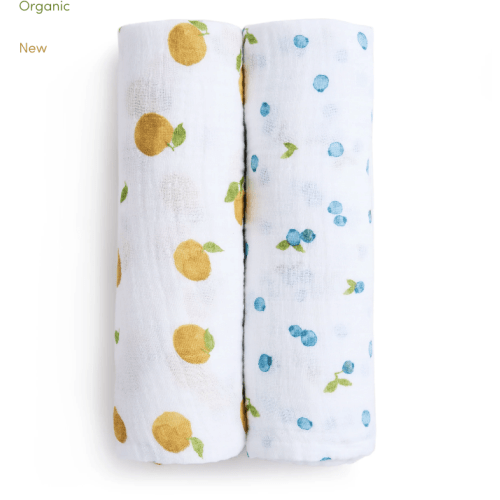 aden + anais Organic Cotton Muslin Swaddles 2 Pack in Fresh Fruit | aden + anais