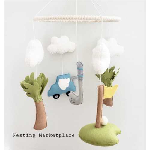 Baby Crib Mobile- Golf mobile,Golf nursery decor -golf  decor -Mobile- Custom colors Mobile - cute  mobile - personalized golf mobile