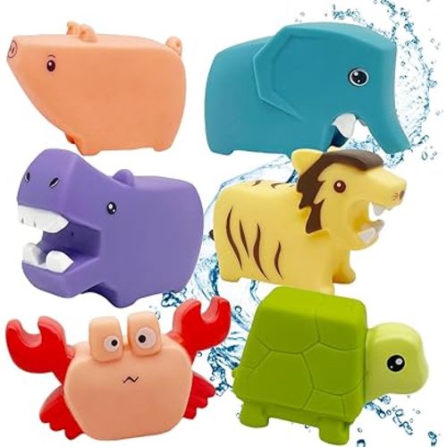 Mold Free Baby Bath Toys for Kids, 6 Pcs Cute Animal Bathtub Toys , Shower Toys Bath Toys for Toddlers Boys Girls…