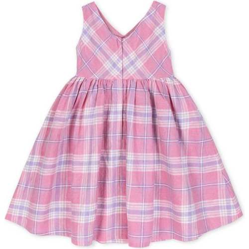 Sleeveless Linen Swing Dress, Tea Room Pink Plaid - Hope & Henry | Maisonette