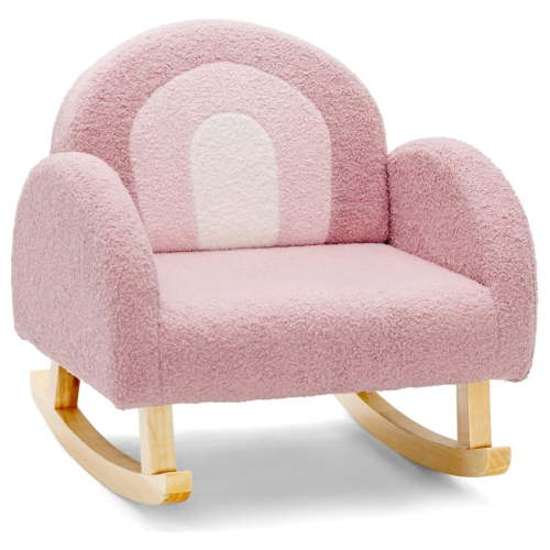 Kids Sofa, Toddler Rocking Chair with Solid Wooden Frame, Anti-Tipping Design, Plush Fabric, Children Armchair for Nursery Kindergarten Playroom Preschool, Gift for Boys Girls ()