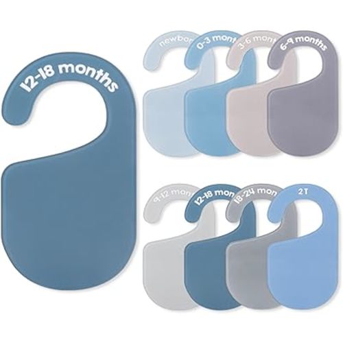 Acrylic Baby Closet Size Dividers Neutral Color Hanging Clothes Dividers Baby Closet Organizers Thicken Baby Wardrobe Organizers for Home Nursery, 6.7 x 3.7 Inch, 8Pcs