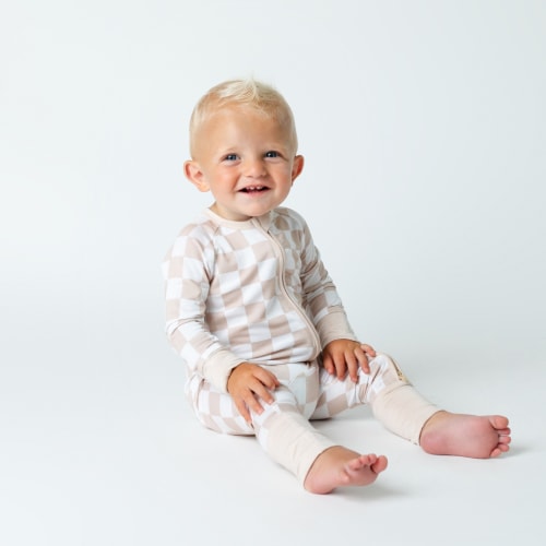 Beige Checkered Zippy