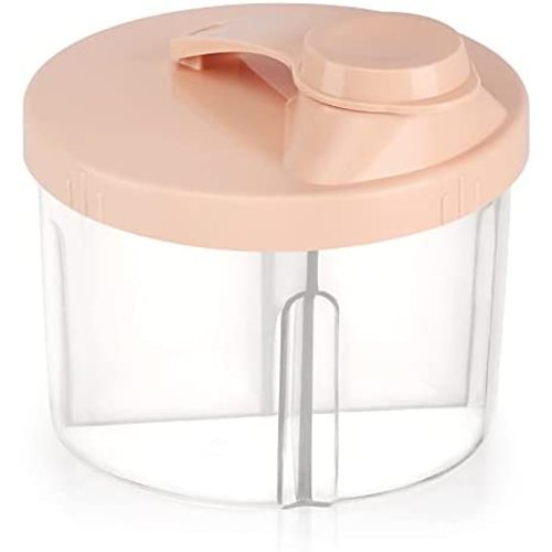 Accmor Baby Milk Powder Formula Dispenser, Non-Spill Rotating Four-Compartment Formula Dispenser and Snack Storage Container for Infant Toddler Children Travel Outdoor,Pink