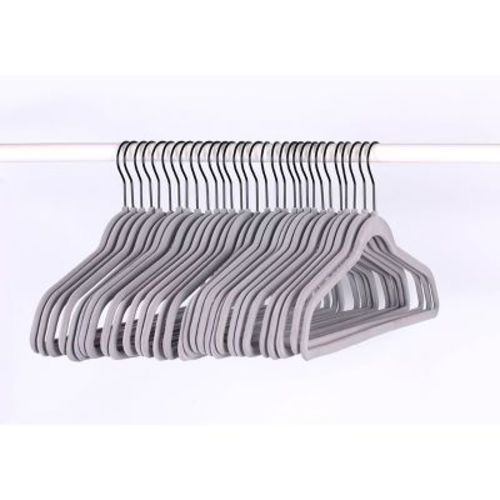 30pk Suit Flocked Hangers White - Brightroom™: Velvet Clothes Hangers For Sweaters, Dresses, Shirts, Suits