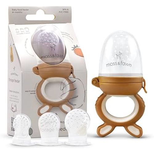 Forage Feeder, Soothing Silicone Frozen Baby Food Teething Toy, Pacifier Fruit Feeder and Teether, BPA, PVC and Phthalate Free - Foliage