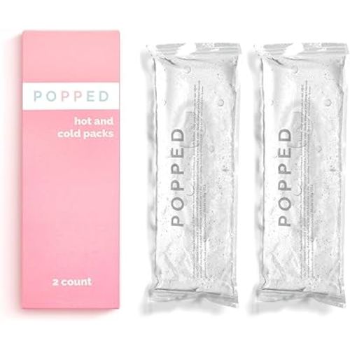Popped Reusable Hot and Cold Packs | Made in The USA | Perineal Ice Packs, Cooling Pads for Postpartum Essentials | Gel Pack for Pain Relief, Hemorrhoids, and Cramping After Birth (2 Count)