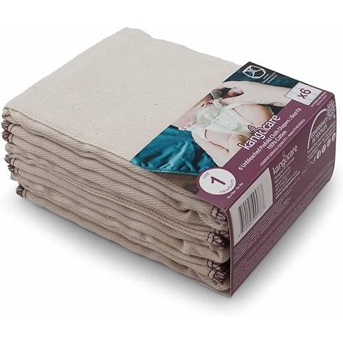 Kanga Care Reusable Unbleached 100% Cotton Prefold Cloth Diapers (6pk) - Size 1 : Newborn