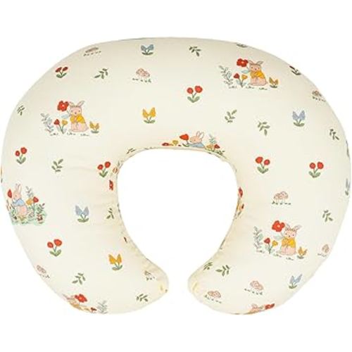 Nursing Pillow, Breastfeeding Pillows with Standard Size Removable Cover, Breast Feeding Pillow with Breathable Filling, Ergonomic Nursing Essentials for Bottle and Breastfeeding- Bunny