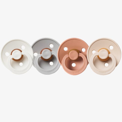 BiBS classic round pacifier set of four, sunrise – bug + bean kids