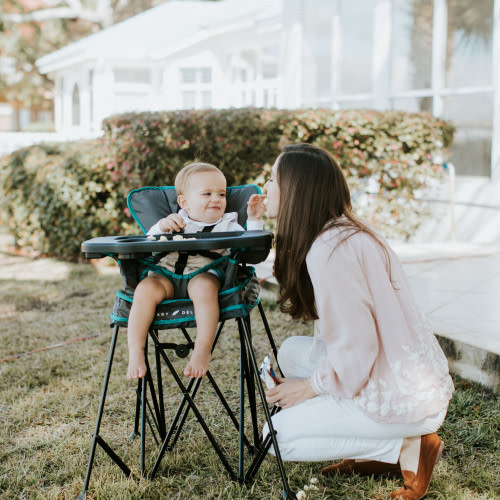 Baby Delight Go With Me Uplift Portable High Chair - Grey/Teal