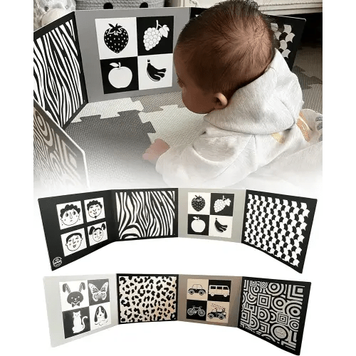 Board for Babies - Supersized Black and White Baby Cards for Developmental Newborn Tummy Time Toys - 100cm Newborn Black & White Toys for 0-3 Months & Older - Thick Stand Up Board No. 2