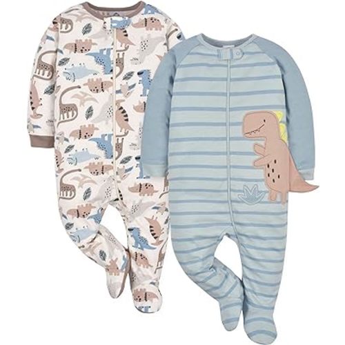 Gerber Baby Boys' 2-Pack Footed Pajamas