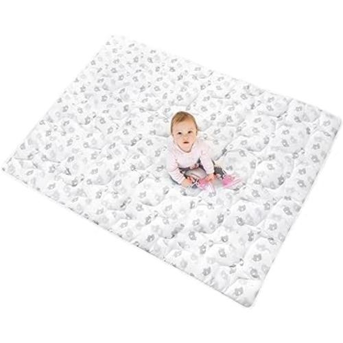 Baby Play Mat Extra Thick, Large, Crawling Mat Non Slip Cushioned Baby Mats for Playing 78.5x55 Inches, Grey Elephant