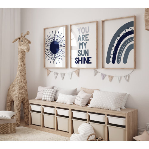 Nursery decor boy Boho, rainbow nursery, navy nursery, boys room decor, Navy blue nursery, moon nursery, boho prints, boys nursery wall art