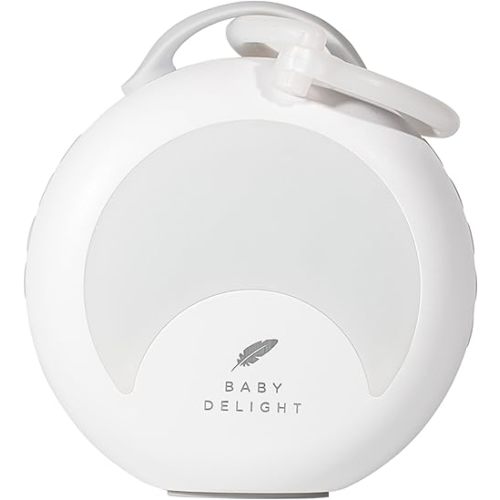 Baby Delight Dewdrop Sound Machine | Portable Baby Noise Machine & Travel Nightlight | 30 Sleep Sounds | Lullabies, Nature Sounds, White Noise & More | 8 Light Colors | Voice Recorder | Rechargeable
