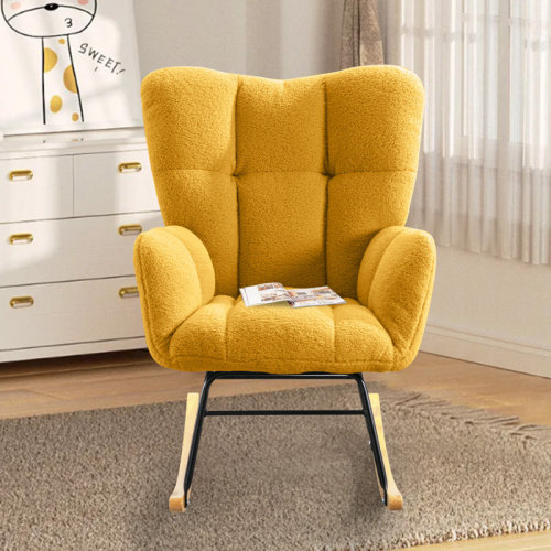 George Oliver Modern Fabric Rocking Chair With Ergonomic Design And Side Pocket & Reviews | Wayfair