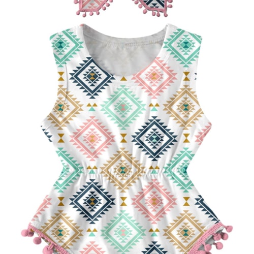UNICOMIDEA Baby Girls Outfit Newborn Romper Jumpsuits Sleeveless One-Piece Clothes 0-24 Months Bodysuit with Headband