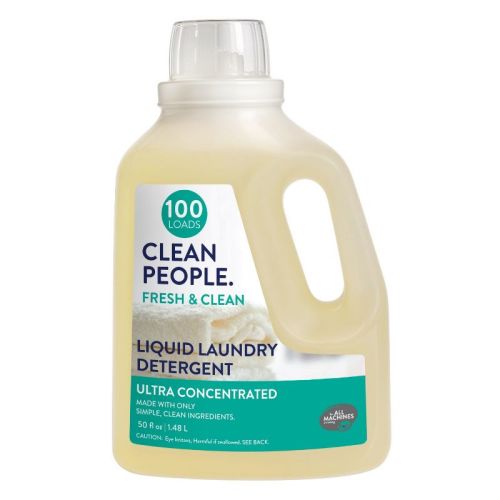 Clean People Liquid Laundry Detergent - Recyclable Packaging, Stain Fighting - Ultra Concentrated, Fresh & Clean - Laundry Soap 100 Loads