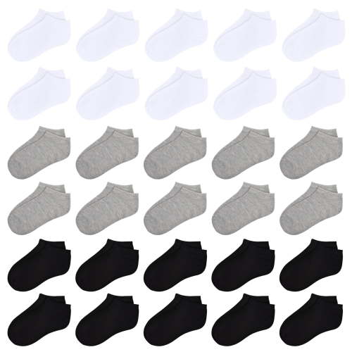 Toddler Socks 30 Pairs Kids Low Cut Socks for Boys Girls 1-14 Years Old No Show Ankle Socks Set