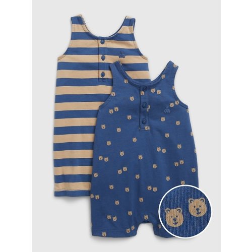 Baby 100% Organic Cotton Shorty One-Piece (2-Pack) in docksider blue, size: Up To 7lb