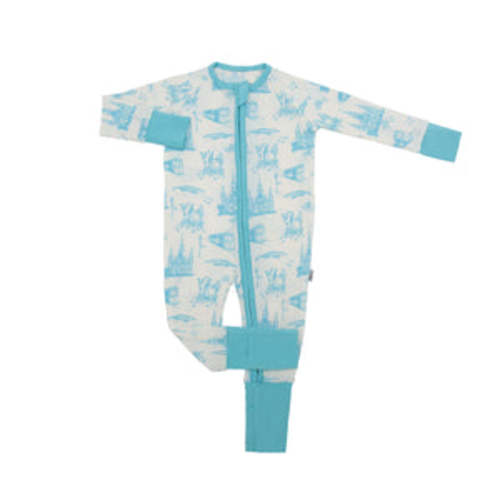 Zipper Baby Pajamas | Super Soft Viscose Bamboo | Blue Toile Print | Free Shipping – Southern Slumber