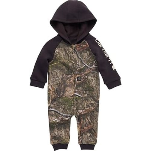 Carhartt baby-boys Long-sleeve Hooded Zip-up Footless Jumpsuit One-piece Hoodie