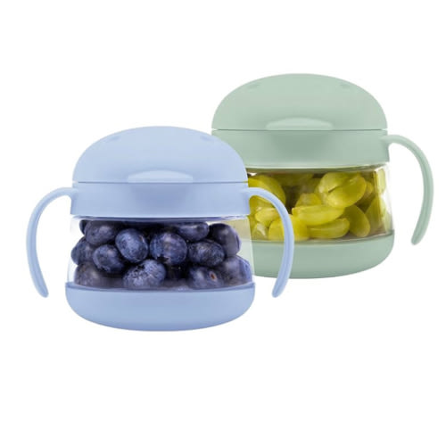 Ubbi Tweat No Spill Snack Container for Kids, BPA-Free, Toddler Snack Container, Sage & Blue