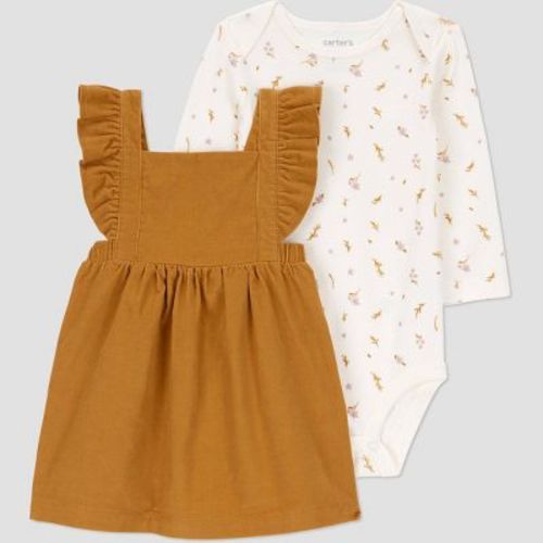 Carter's Just One You® Baby Girls' 2pc Floral Ruffle Jumper Set - Brown