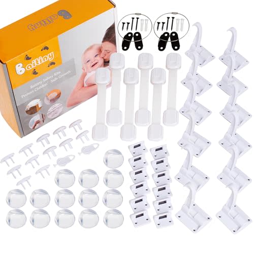 Baby Proof Kit, 58 Packs Baby Proofing Kit Essentials Child Proofing Appliance with Cabinet Locks, Corner Guards and Outlet Covers - All-in-one Super Value Child Proof Kit