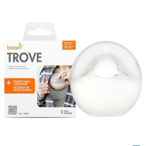 Boon Trove Silicone Manual Breast Pump - Passive Milk Collector - Hands Free Breast Pump for Nursing - Breastfeeding Essentials - 1 Count